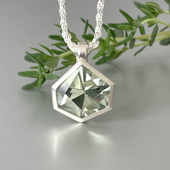 Anhänger "Lydia" - Prasiolith & Silber Bild 1