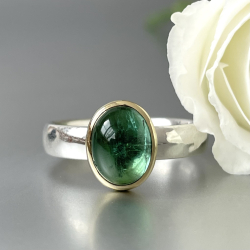 Ring "Lena" - Silber & Gold - Turmalin Bild 1