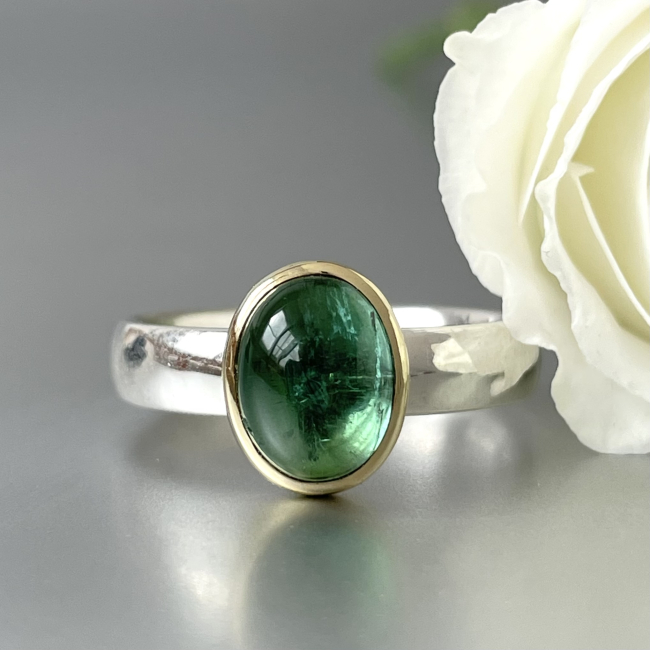 Ring "Lena" - Silber & Gold - Turmalin Bild 1