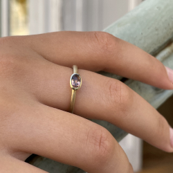 Ring "Mini" - 585 Gelbgold - Turmalin - Rosa Bild 4