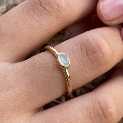 Aquamarinring "Mini" - 333 Gold & Aquamarin Bild 3