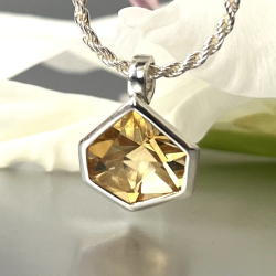 Anhänger "Lydia" - Citrin & Silber Bild 1