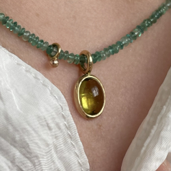 Kette "Elena" - Gelbgold- Smaragd und Turmalin Bild 3