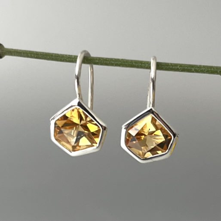Ohrhänger "Lydia" - Citrin & Silber