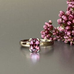 Ring "Manuela" - Weißgold & Turmalin rosa Bild 3 weissgoldring mit rosa stein
