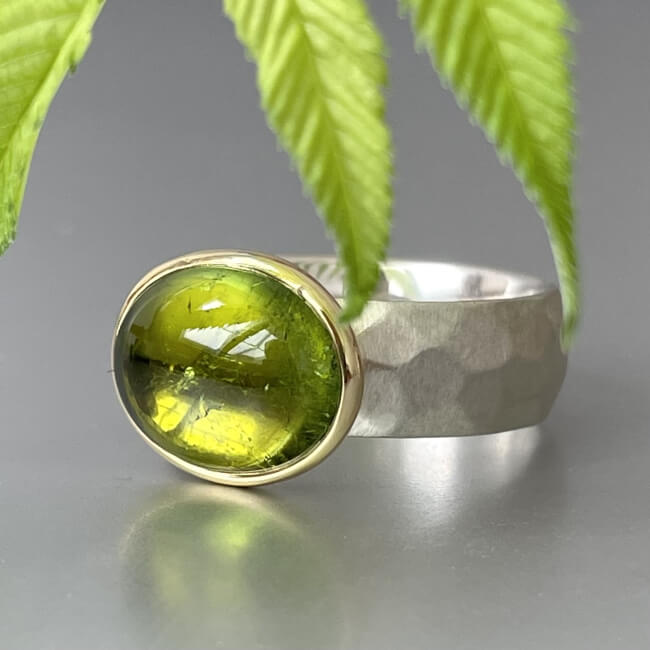 Ring "Mike" - Silber & Gold - Turmalin Bild 1