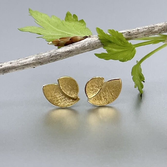 Blättchenohrstecker "Laina" - Gold und Silber Bild 1