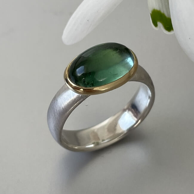 Ring "Marthe" - Silber & Gold - Turmalin Bild 1