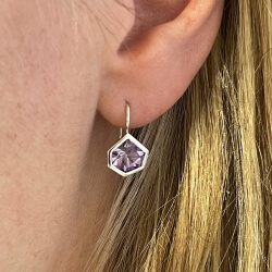 feine silber ohrringe mit amethyst