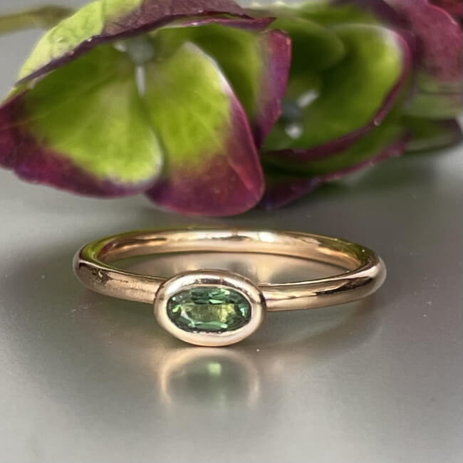 Ring "Mini" - Roségold - Turmalin - Grün Bild 1