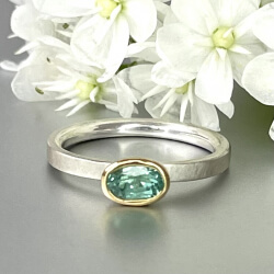 Ring "Maxi" - Silber & Gelbgold - Turmalin Bild 1