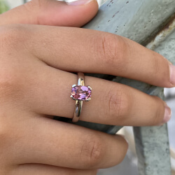 Ring "Manuela" - Weißgold & Turmalin rosa Bild 4 weissgoldring mit rosa stein