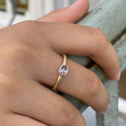 Ring "Mini" - Gelbgold und Malaya Granat FAIR Bild 3