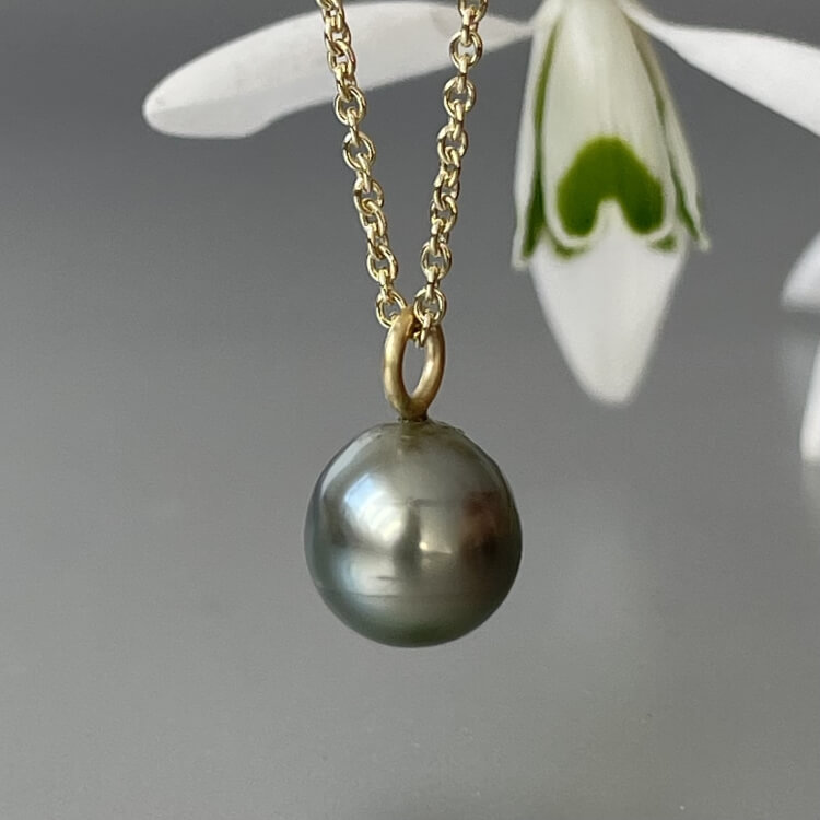 Perlanhänger "Kaya" - Gold Perlanhänger mit Tahitiperle