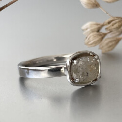 Vintage Verlobungsring mit Diamantrose "Mia" - Platin Bild 2 Platinring zur Verlobung mit retro Diamantrose