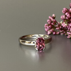 Ring "Manuela" - Weißgold & Turmalin rosa Bild 1 weissgoldring mit rosa stein