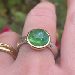 Ring "Paula" aus 925 Silber mit Turmalin grün, ring, silberring, turmalin, goldschmiede, potsdam, schmuckgefährten