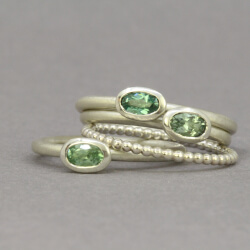 ring zum kombinieren aus silber mit stein hellgrün