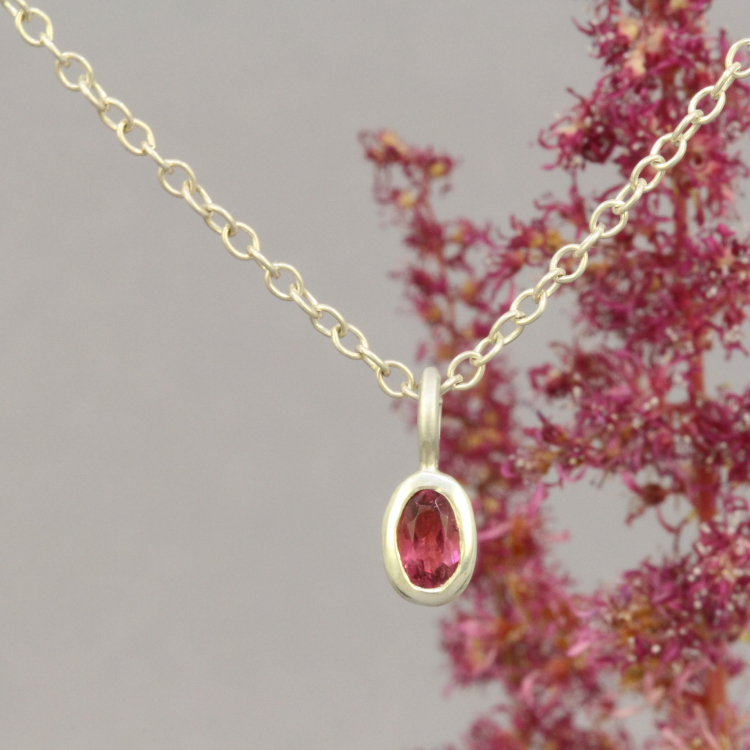 Anhänger "Mini" - 925 Silber mit Turmalin rosa