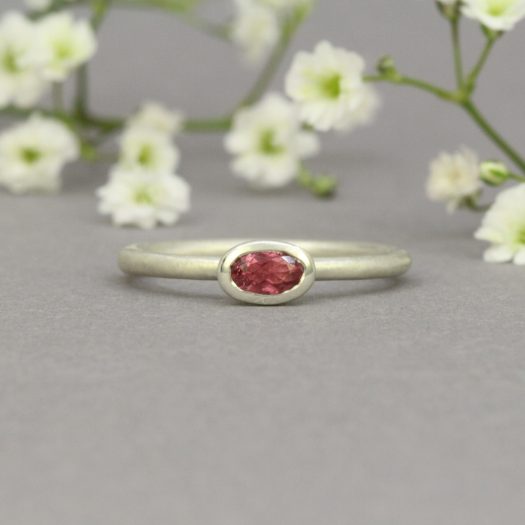 Ring "Mini" - 925 Silber mit Turmalin rosa