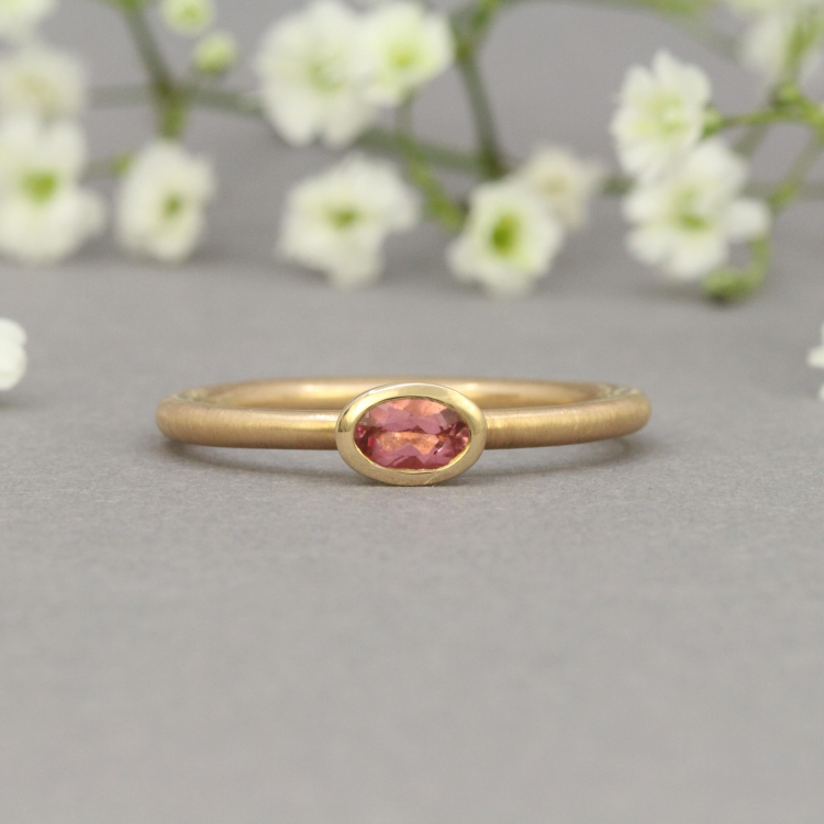 Ring "Mini" - 585 Roségold mit Turmalin rosa