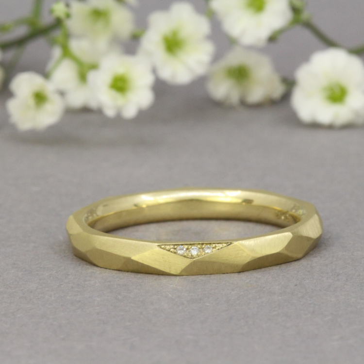 Ring "Frances" - 585 Gelbgold mit großen Facetten